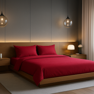 Posteljnina bombaž Percal bordo 179X