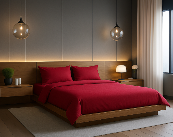 Posteljnina bombaž Percal bordo 179X