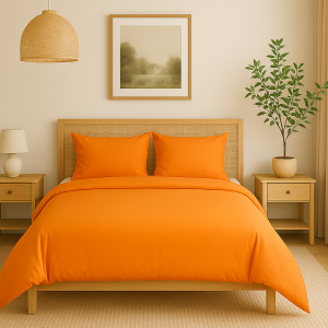 Posteljnina bombaž Percal oranžna 270C