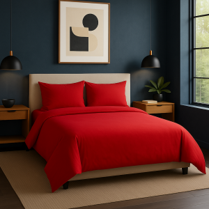 Posteljnina bombaž Percal rdeča 578X