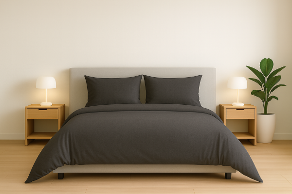 Posteljnina bombaž Percal siva Antracit