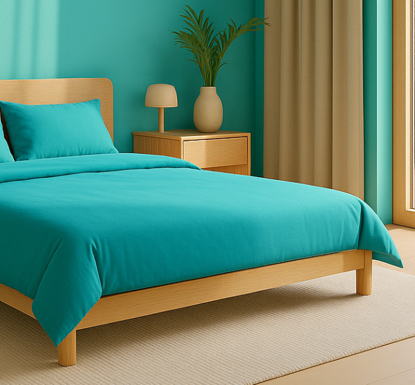 Posteljnina bombaž Percal turkizna 064M 1