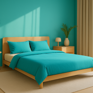 Posteljnina bombaž Percal turkizna 064M