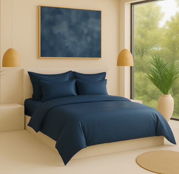 Posteljnina bombaž Saten Fresh&Green Navy