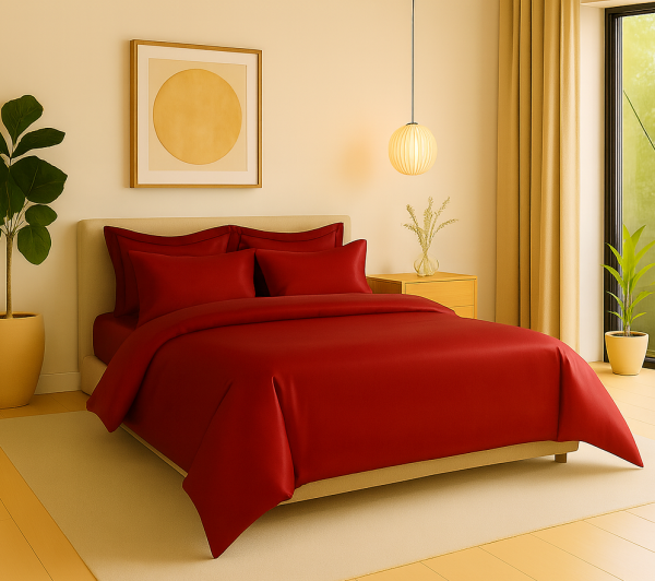 Posteljnina bombaž Saten Fresh&Green bordo D1bordo