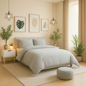 Posteljnina bombaž flanela Perla siva