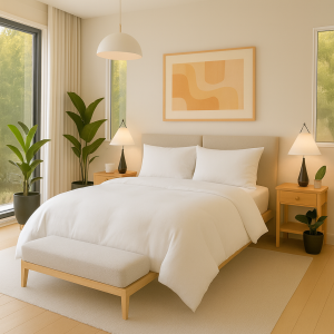 Posteljnina bombaž flanela bela