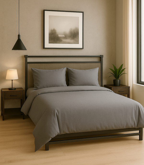 Posteljnina bombaž Percal siva 108M