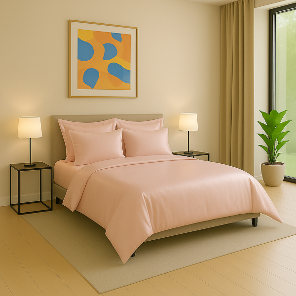 Posteljnina bombaž Saten Fresh&Green antiko roza