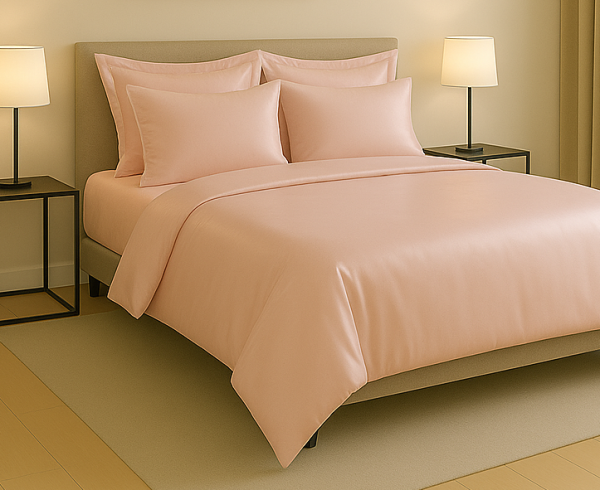 Posteljnina bombaž Saten Fresh&Green antiko roza D1