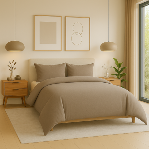 Posteljnina bombaž flanela cacao