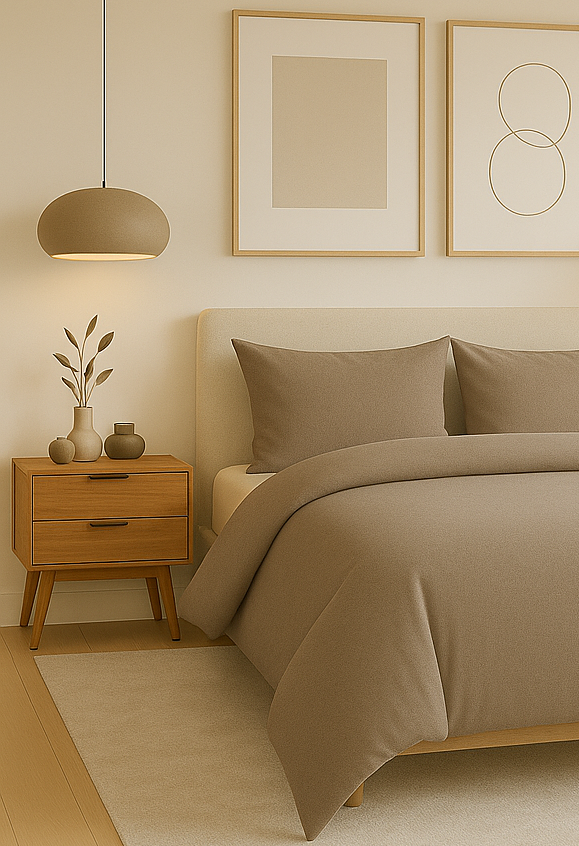 Posteljnina bombaž flanela cacao D