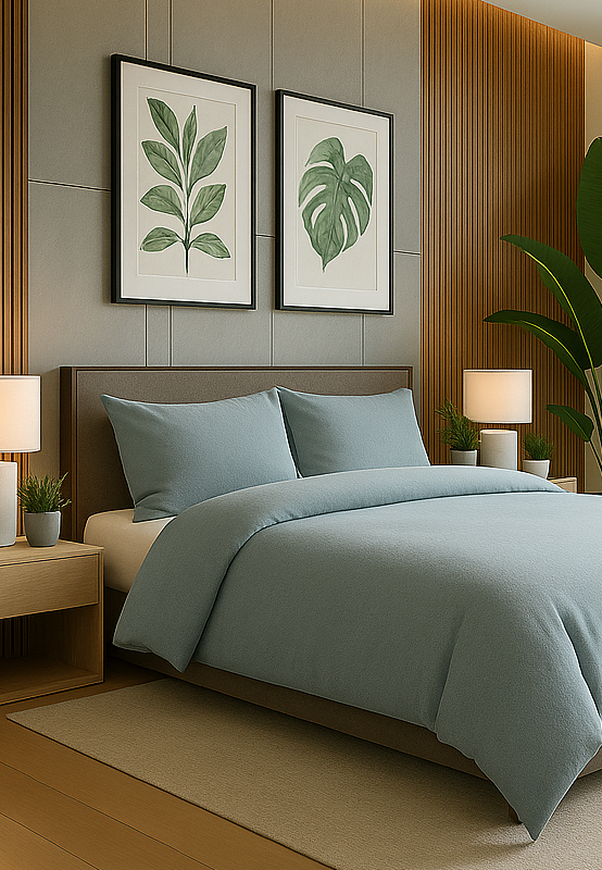 Posteljnina bombaž flanela turkizna D