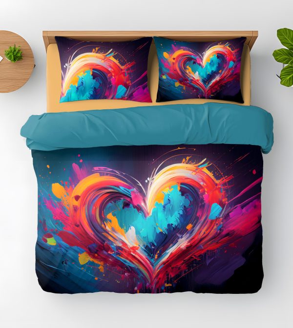 Posteljnina bombaž Saten Fresh&Green Srce